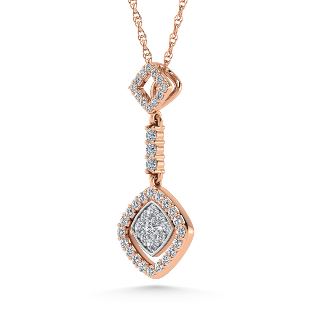 1/4 ct. 14K Rose Gold Diamond Two-Tone Fashion Pendant