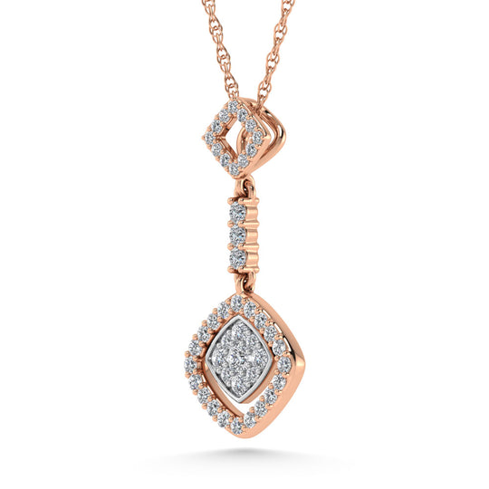 1/4 ct. 14K Rose Gold Diamond Two-Tone Fashion Pendant