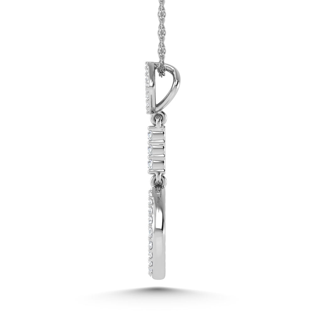 1/4 ct. 14K white gold diamond. Two. Fashion pendant