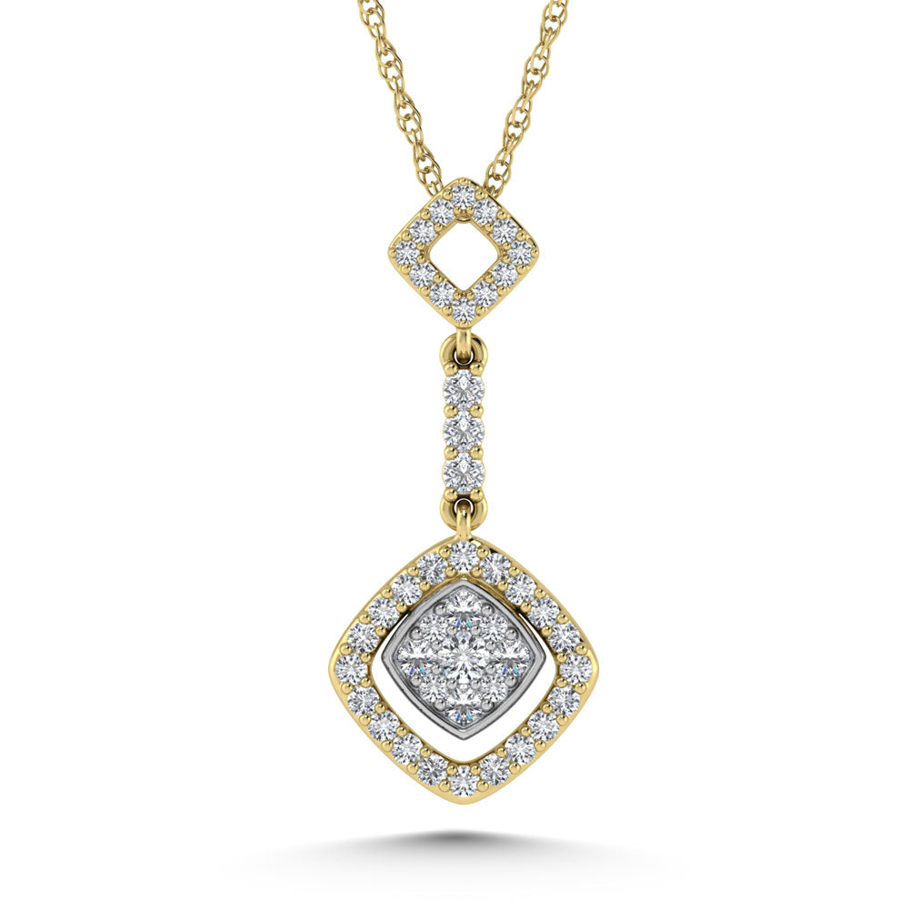 1/4 ct. 14K white gold diamond. Two. Fashion pendant