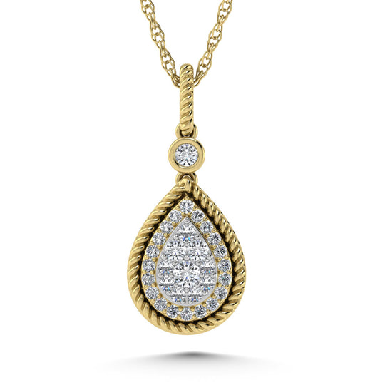 1/3 ct. 14-carat two-tone diamond. Fashion pendant