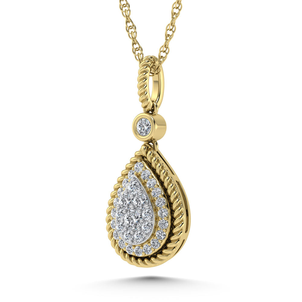 1/3 ct. 14-carat two-tone diamond. Fashion pendant