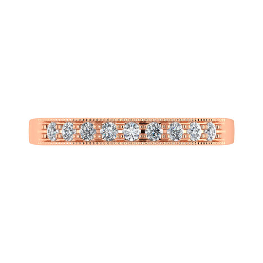 1/4 ct. 14K Rose Gold Diamond Two. Men's Machine Band