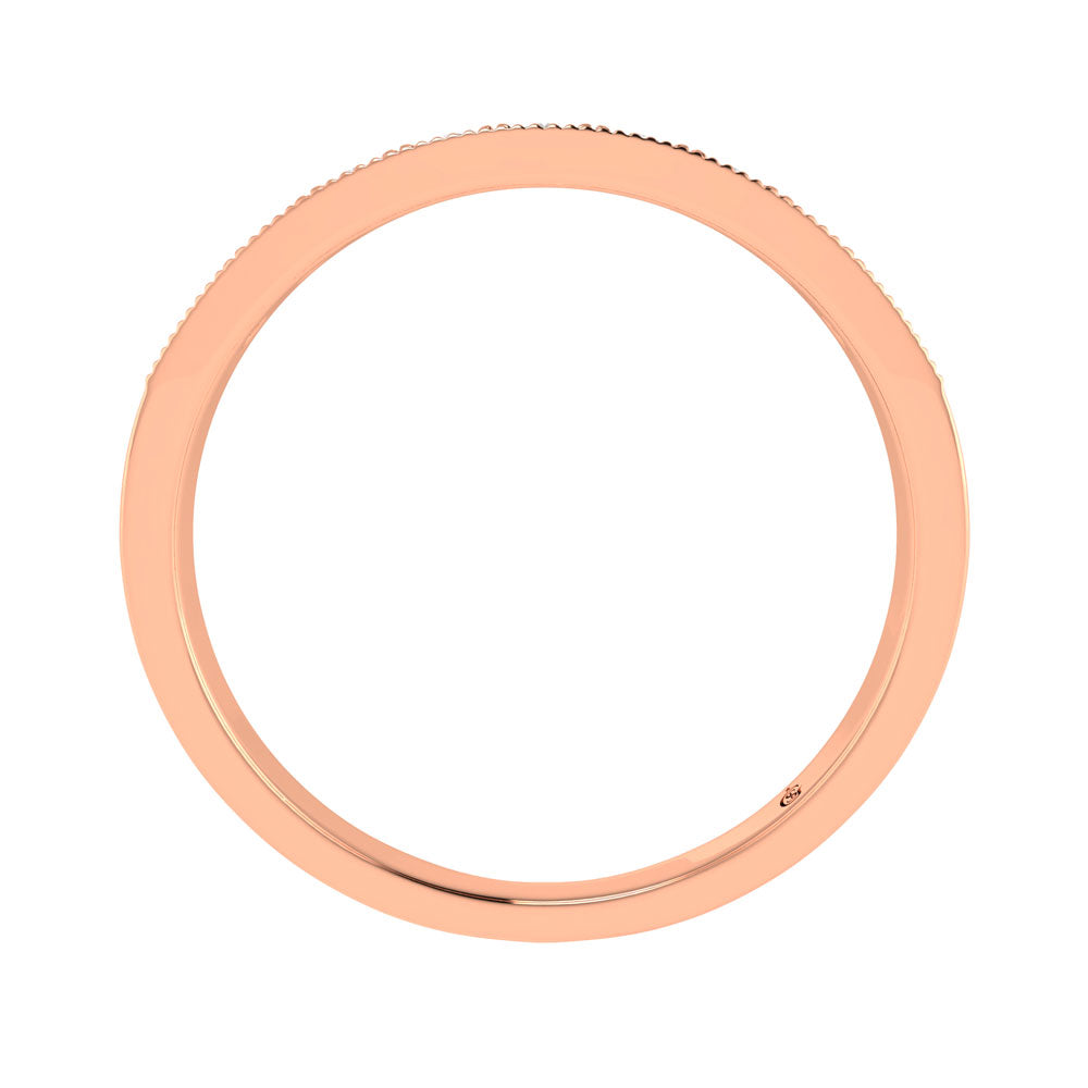 1/4 ct. 14K Rose Gold Diamond Two. Men's Machine Band