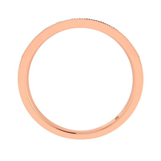 1/4 ct. 14K Rose Gold Diamond Two. Men's Machine Band