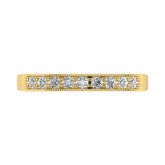 Diamante de oro amarillo de 14 quilates de 1/4 qt. Dos. Banda de m√°quina para hombre