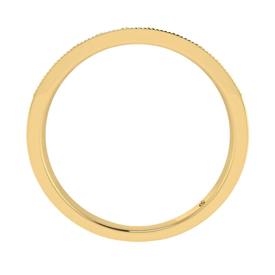 Diamante de oro amarillo de 14 quilates de 1/4 qt. Dos. Banda de m√°quina para hombre