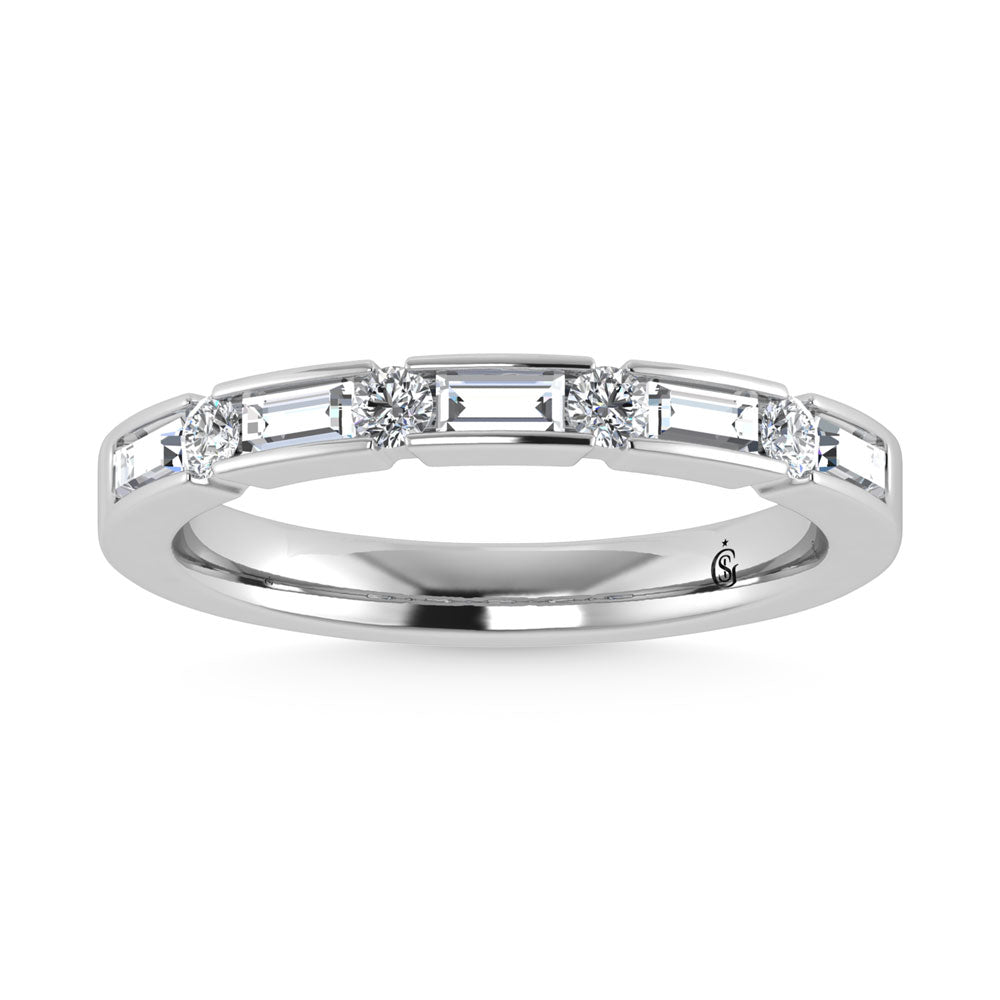 1/2 ct. 14K white gold diamond. Two. Men's machine band