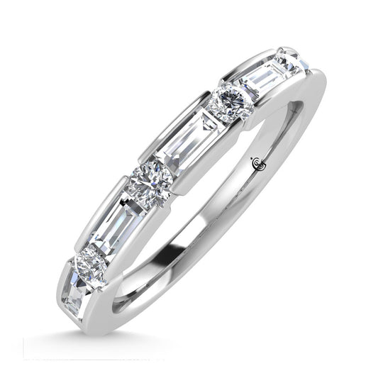 1/2 ct. 14K white gold diamond. Two. Men's machine band