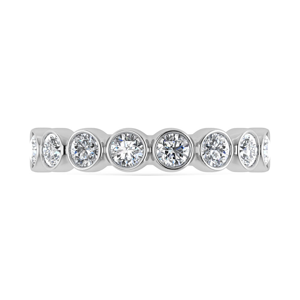 Diamante de oro blanco de 14 quilates de 1 quilate. Dos. Banda de m√°quina para hombre