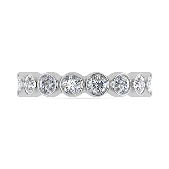 Diamante de oro blanco de 14 quilates de 1 quilate. Dos. Banda de m√°quina para hombre