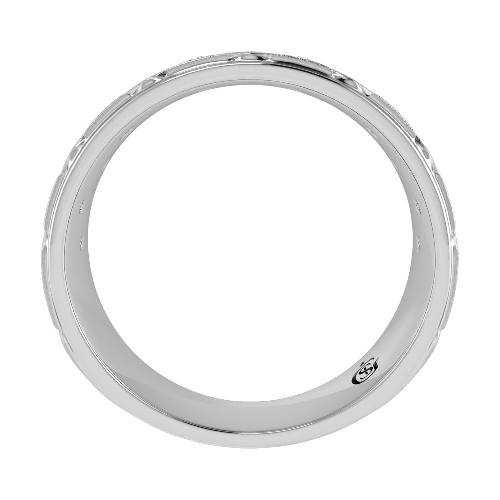 Diamante de oro blanco de 14 quilates de 1/2 qt. Dos. Banda de m√°quina para hombre