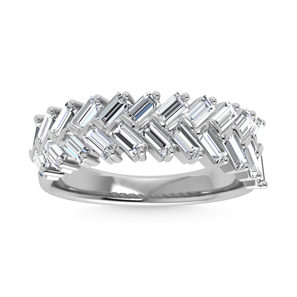 Diamante de oro blanco de 14 quilates de 1/3 qt. Dos. Banda de m√°quina para hombre