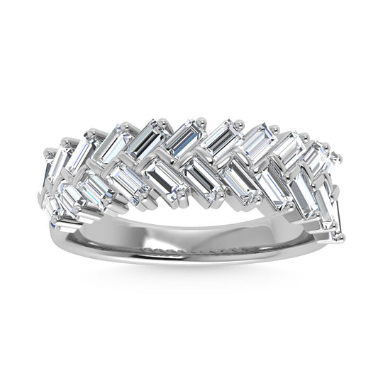 Diamante de oro blanco de 14 quilates de 1/3 qt. Dos. Banda de m√°quina para hombre