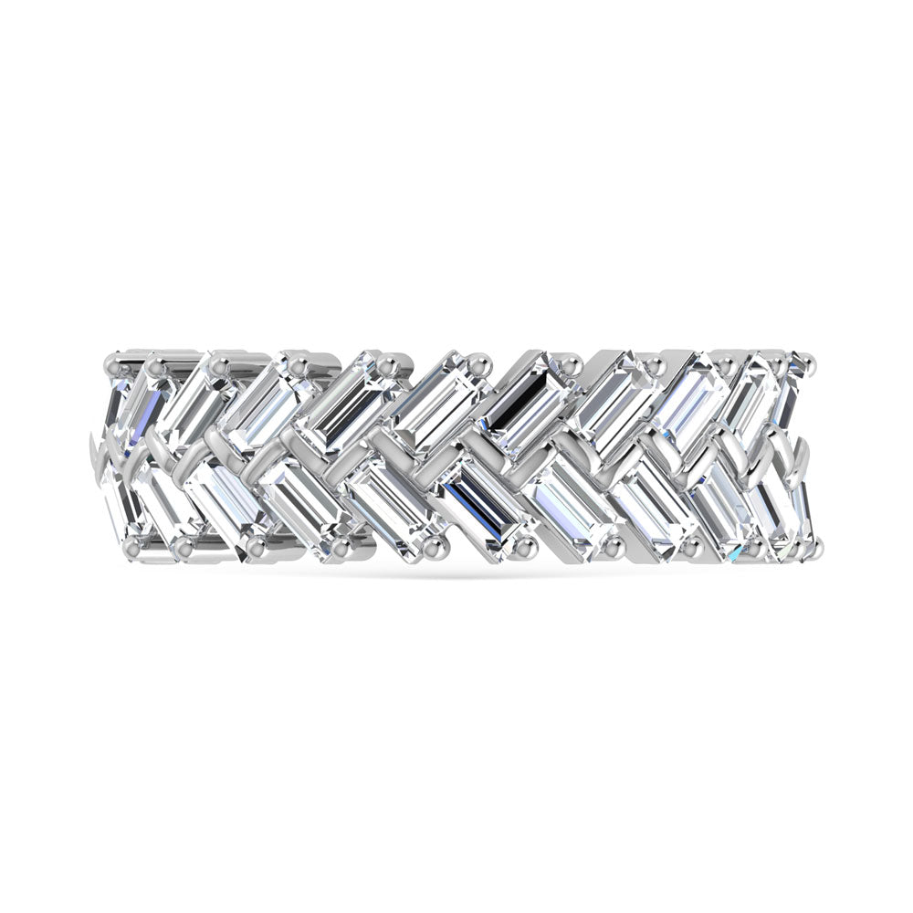 Diamante de oro blanco de 14 quilates de 1/3 qt. Dos. Banda de m√°quina para hombre