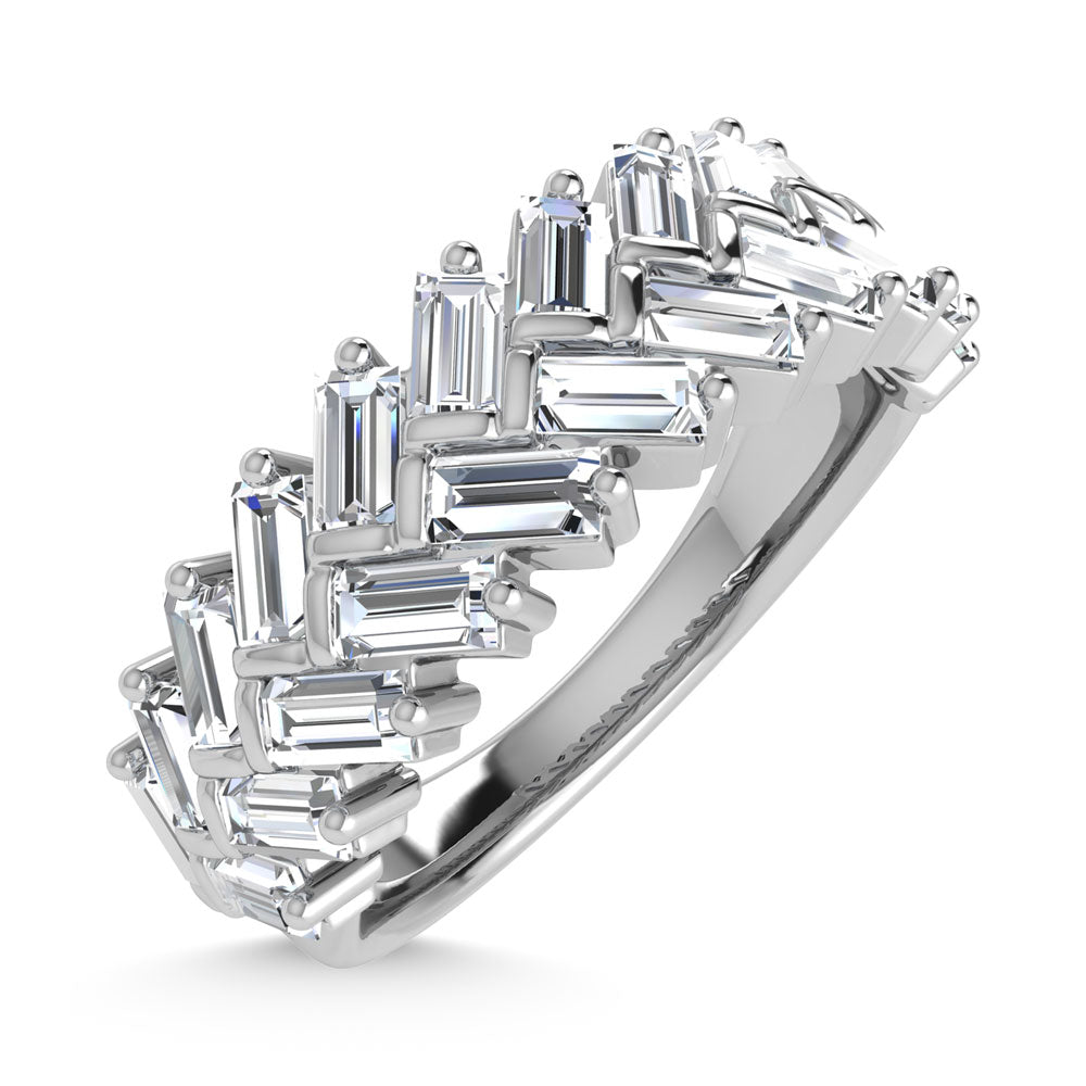 Diamante de oro blanco de 14 quilates de 1/3 qt. Dos. Banda de m√°quina para hombre