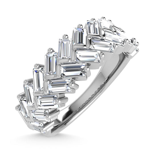 Diamante de oro blanco de 14 quilates de 1/3 qt. Dos. Banda de m√°quina para hombre
