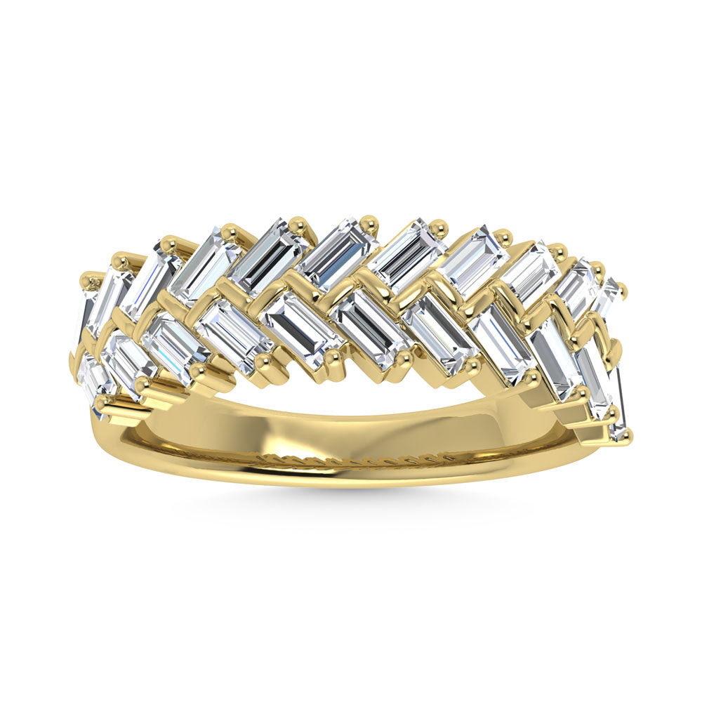 Diamante de oro amarillo de 14 quilates de 1/3 qt. Dos. Banda de m√°quina para hombre