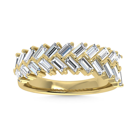 Diamante de oro amarillo de 14 quilates de 1/3 qt. Dos. Banda de m√°quina para hombre