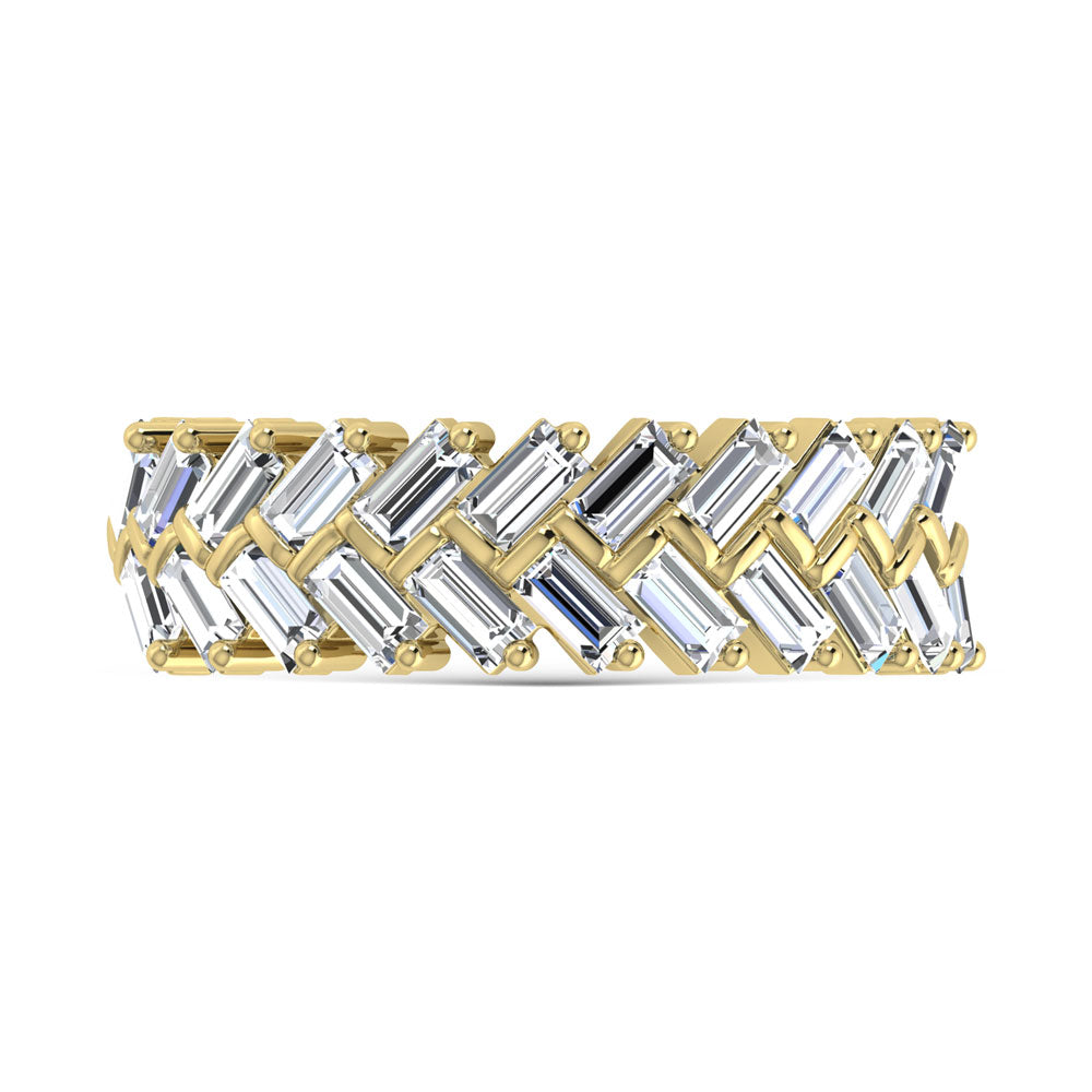 Diamante de oro amarillo de 14 quilates de 1/3 qt. Dos. Banda de m√°quina para hombre