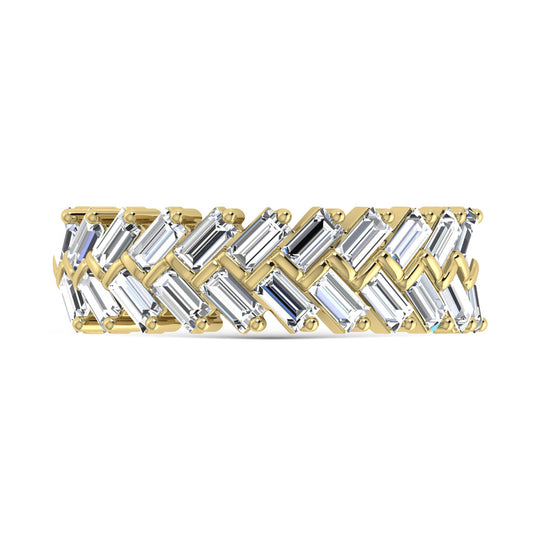 Diamante de oro amarillo de 14 quilates de 1/3 qt. Dos. Banda de m√°quina para hombre