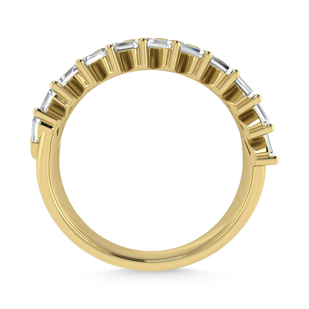 Diamante de oro amarillo de 14 quilates de 1/3 qt. Dos. Banda de m√°quina para hombre