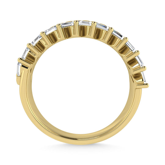 Diamante de oro amarillo de 14 quilates de 1/3 qt. Dos. Banda de m√°quina para hombre
