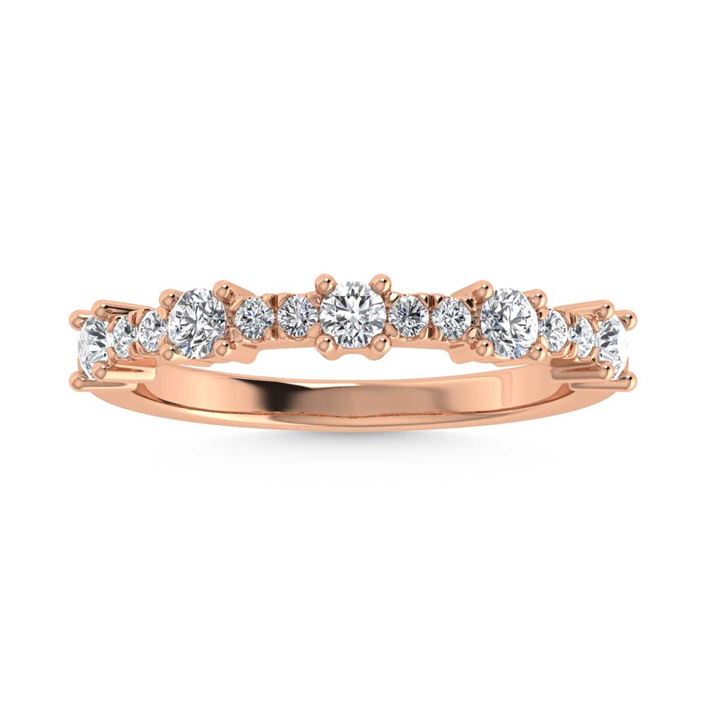 1/2ct 14K Rose Gold Diamond Two. Stackable band