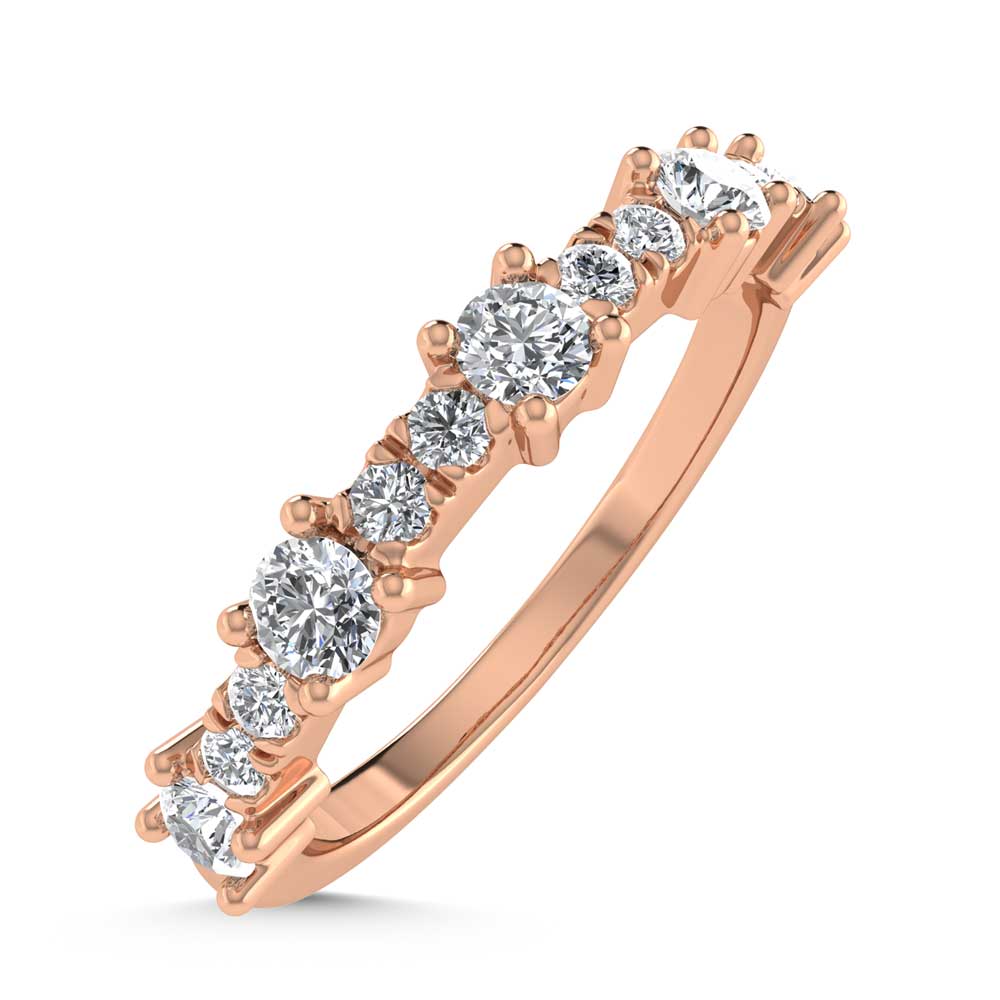 1/2ct 14K Rose Gold Diamond Two. Stackable band