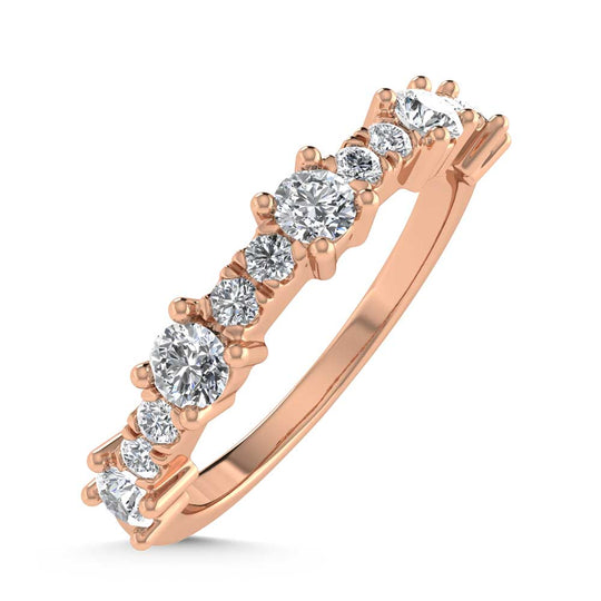 1/2ct 14K Rose Gold Diamond Two. Stackable band