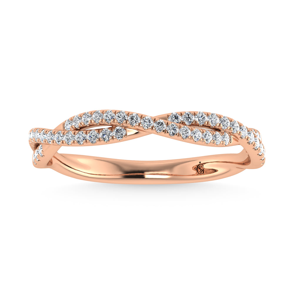 1/5ct 14K Rose Gold Diamond Two. Stackable band