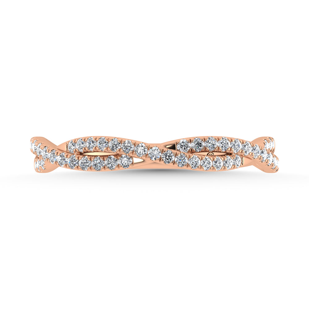 1/5ct 14K Rose Gold Diamond Two. Stackable band