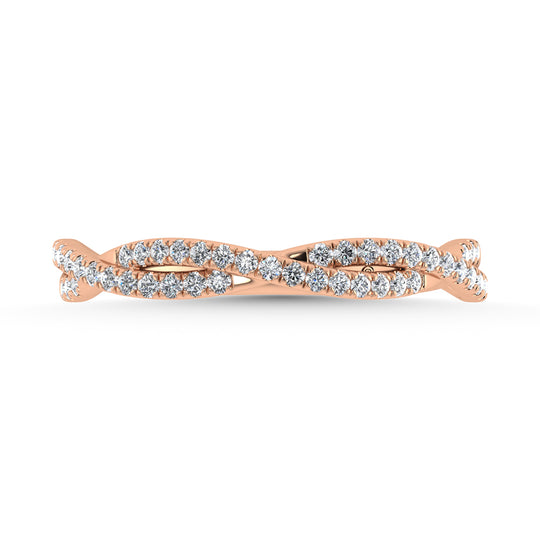 1/5ct 14K Rose Gold Diamond Two. Stackable band