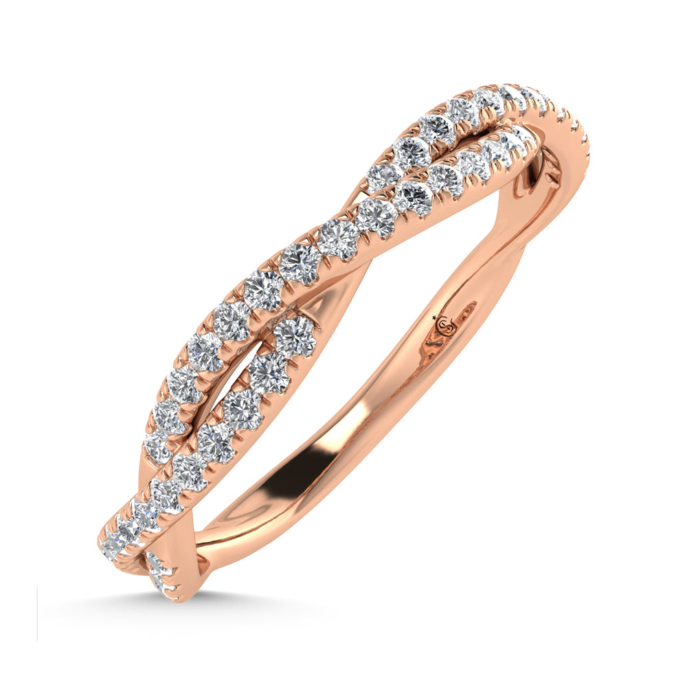 1/5ct 14K Rose Gold Diamond Two. Stackable band