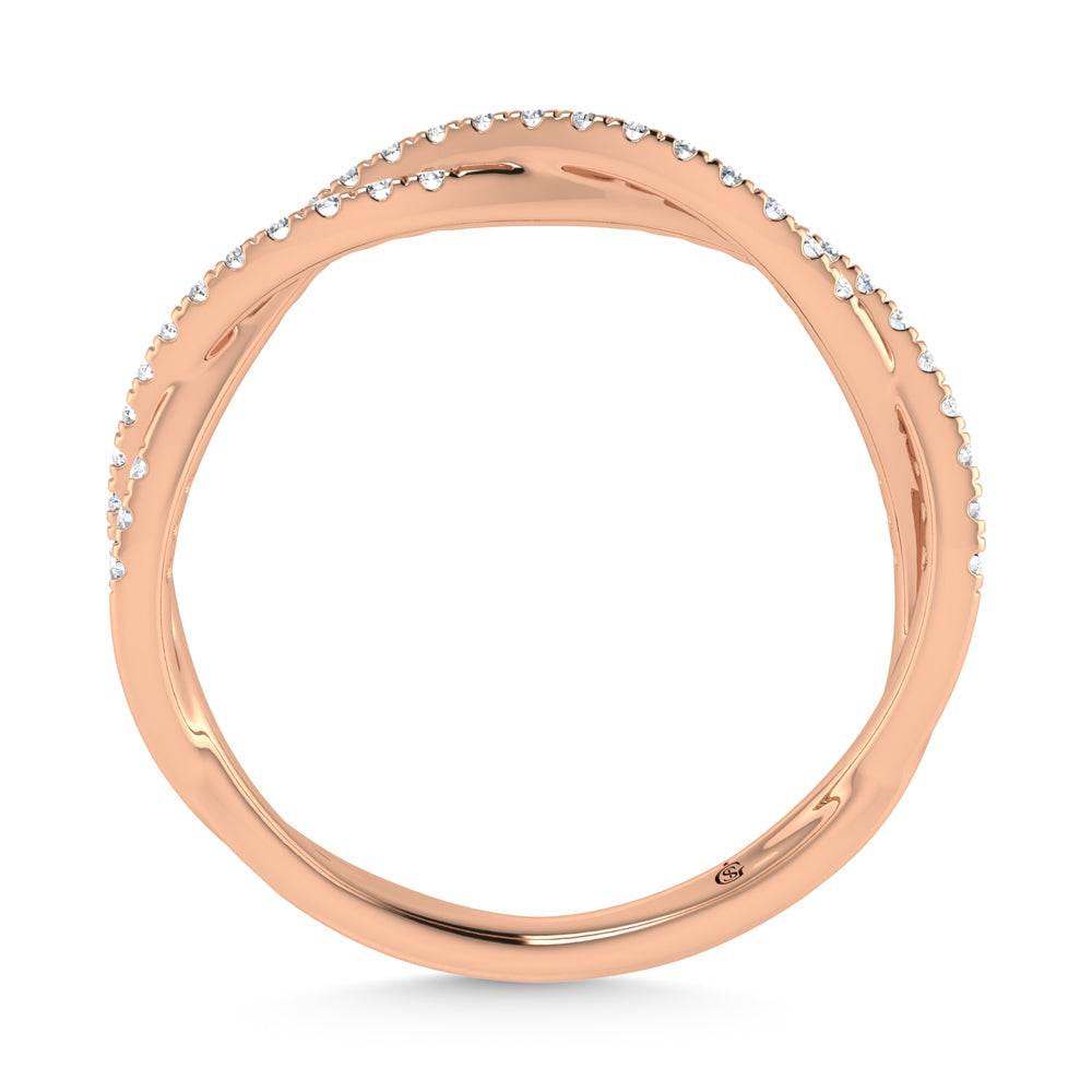 1/5ct 14K Rose Gold Diamond Two. Stackable band