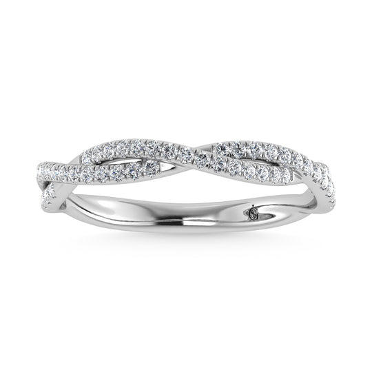 Diamante de oro blanco de 14 quilates de 1/5 qt. Dos. Banda apilable