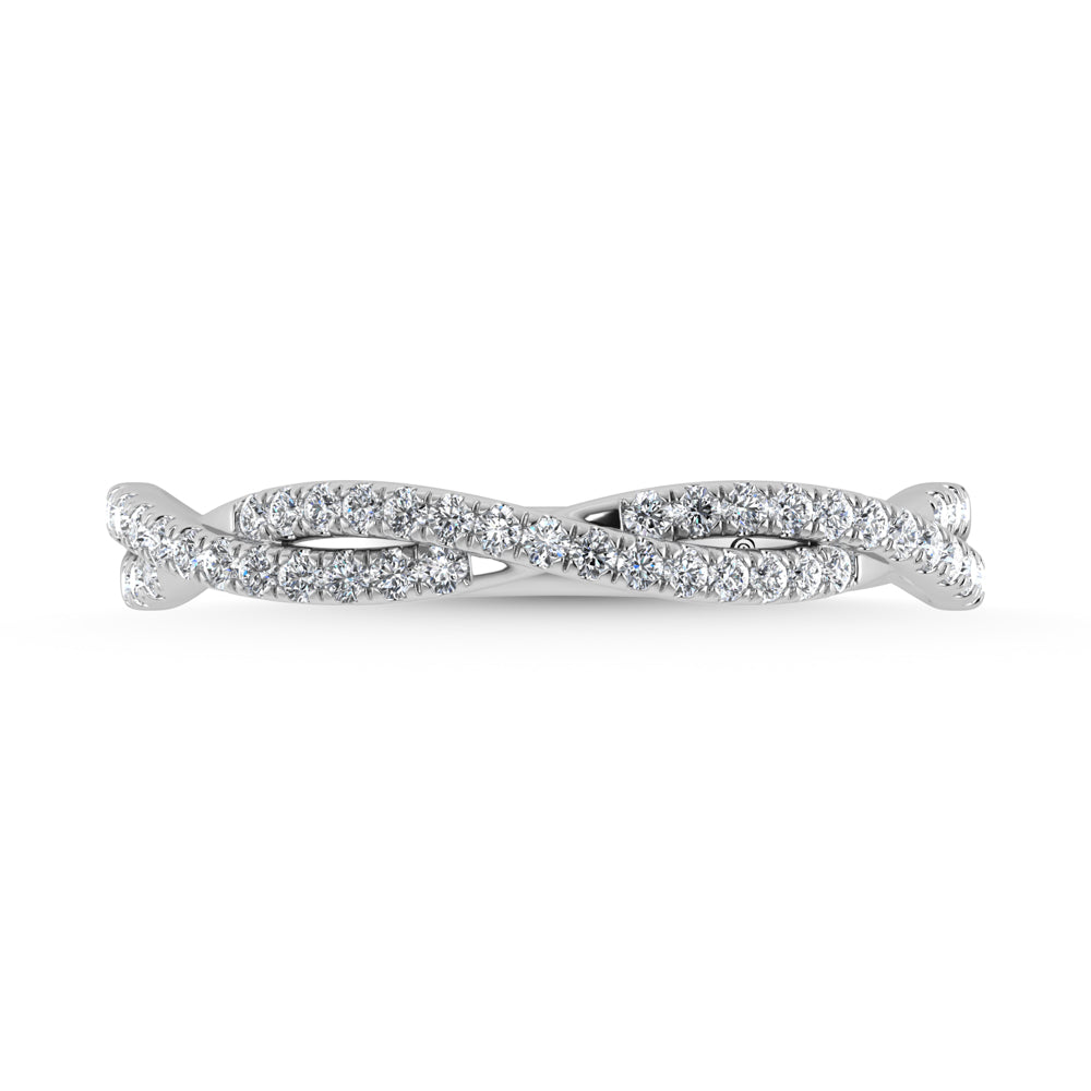 Diamante de oro blanco de 14 quilates de 1/5 qt. Dos. Banda apilable