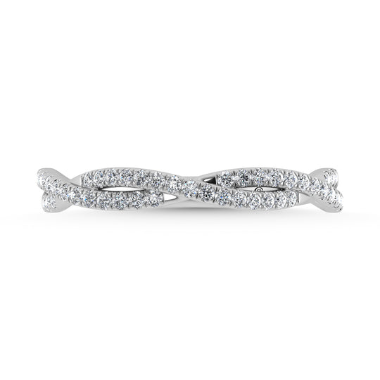 Diamante de oro blanco de 14 quilates de 1/5 qt. Dos. Banda apilable