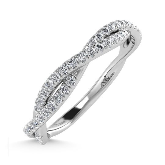 Diamante de oro blanco de 14 quilates de 1/5 qt. Dos. Banda apilable