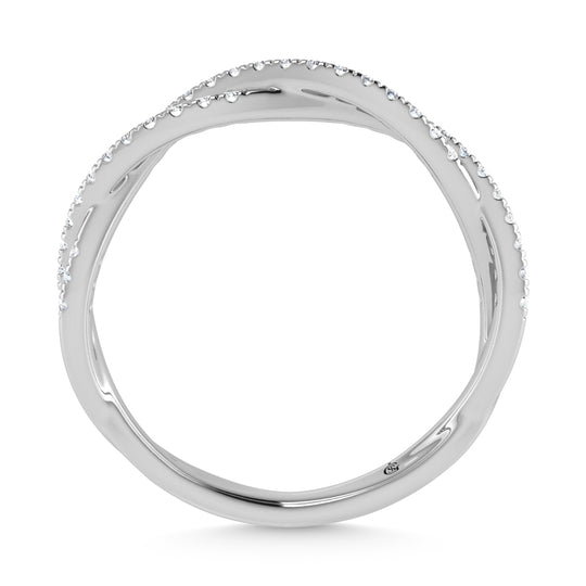 Diamante de oro blanco de 14 quilates de 1/5 qt. Dos. Banda apilable