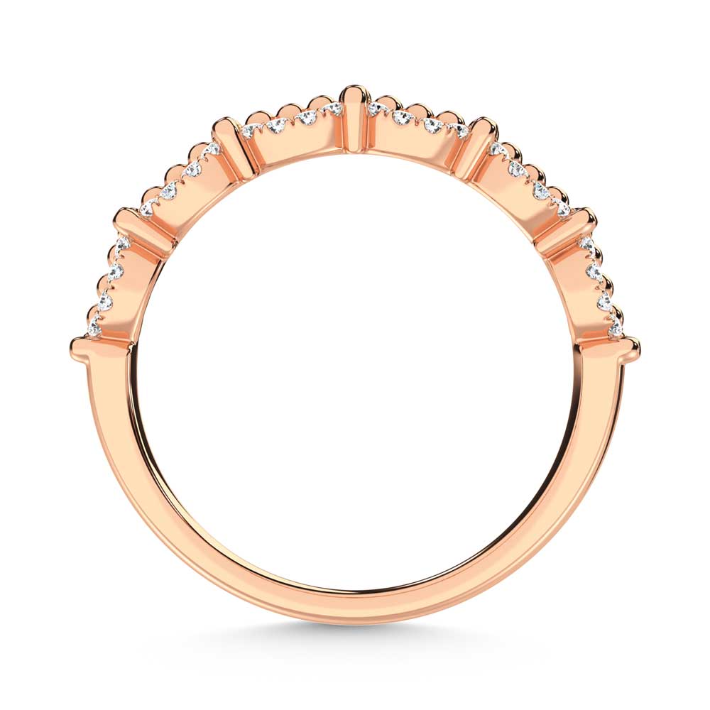 14K Rose Gold Diamond 1/10ct. Two. Stackable band
