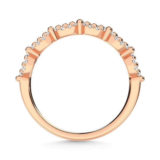 14K Rose Gold Diamond 1/10ct. Two. Stackable band