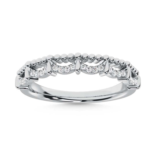 10K White Gold 1/10 ct Diamond Two Stackable Band