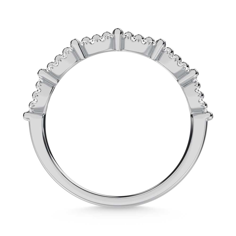 10K White Gold 1/10 ct Diamond Two Stackable Band