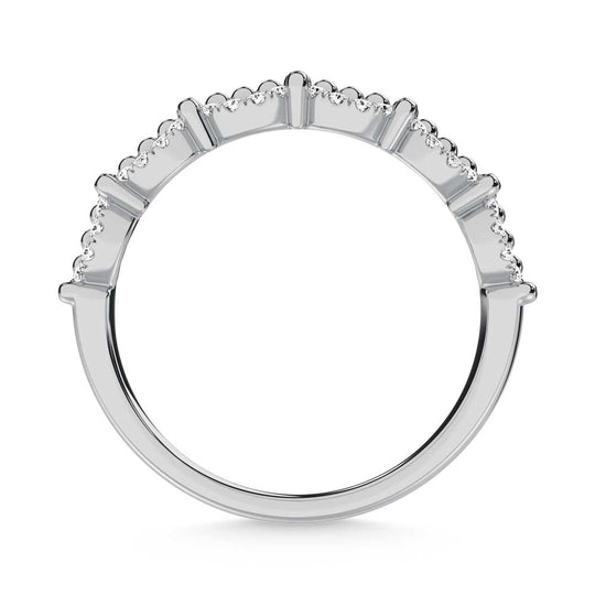 10K White Gold 1/10 ct Diamond Two Stackable Band