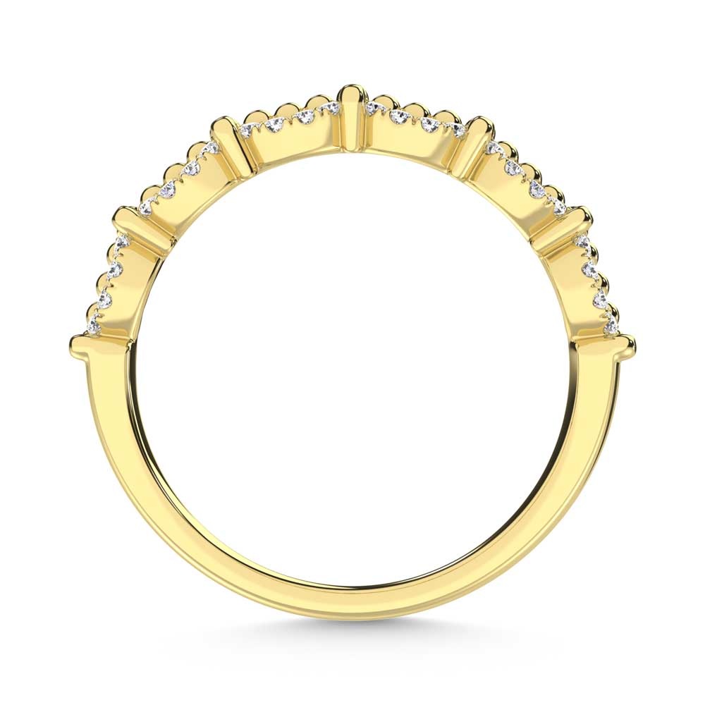 Diamante de oro amarillo de 10 quilates de 1/10 qt. Dos. Banda apilable