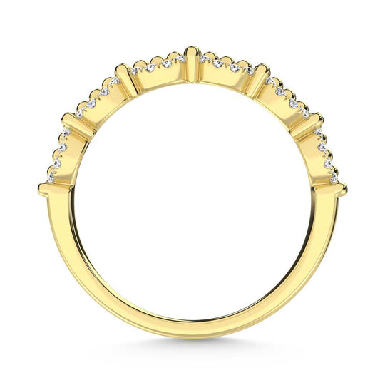 Diamante de oro amarillo de 10 quilates de 1/10 qt. Dos. Banda apilable
