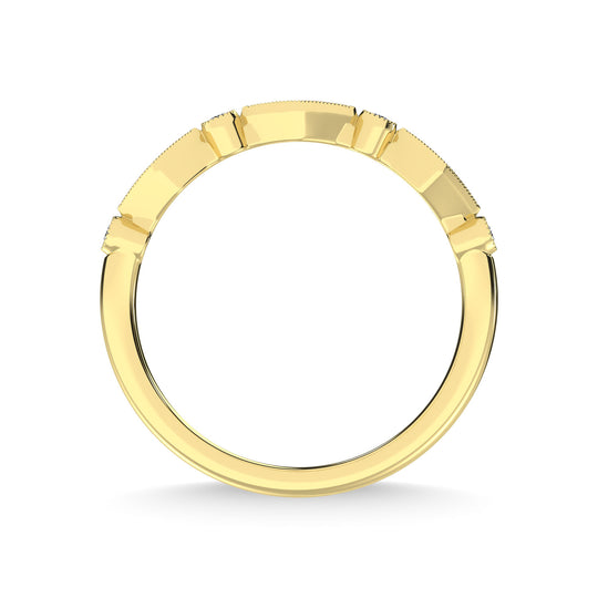 Diamante de oro amarillo de 14 quilates de 1/8 quilates total. Banda apilable