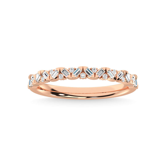 Diamante en oro rosa de 14 quilates de 1/5 qt. total. Banda apilable