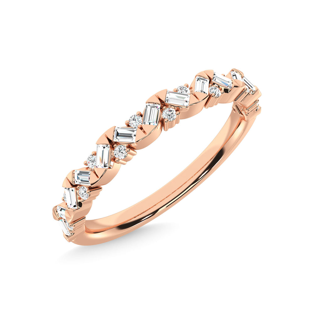 Diamante en oro rosa de 14 quilates de 1/5 qt. total. Banda apilable